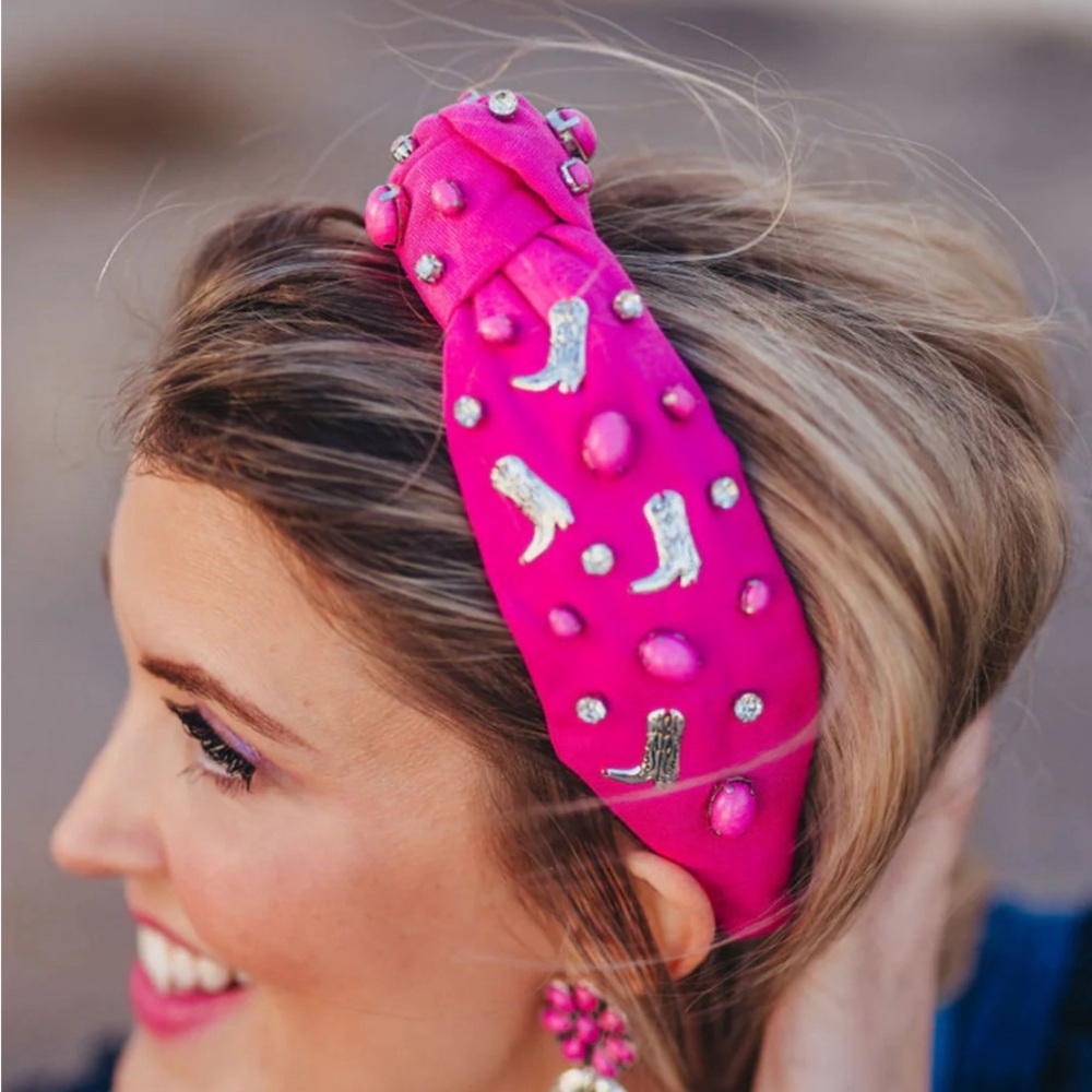 Brianna Cannon Let’s Go Girls Pink Boot Headband NWT